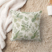 Botanical Leaf Pattern Throw Pillow  クッション (ブランケット)