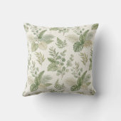Botanical Leaf Pattern Throw Pillow  クッション (裏面)