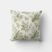 Botanical Leaf Pattern Throw Pillow  クッション (正面)