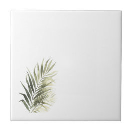 Botanical Leaf Watercolor Art Print-Palm タイル