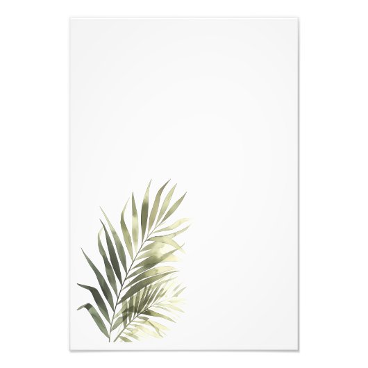 Botanical Leaf Watercolor Art Print-Palm フォトプリント (正面)
