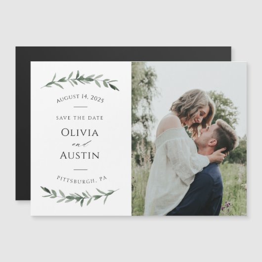 Botanical Leafy Greenery日付を保存 (正面/裏面)