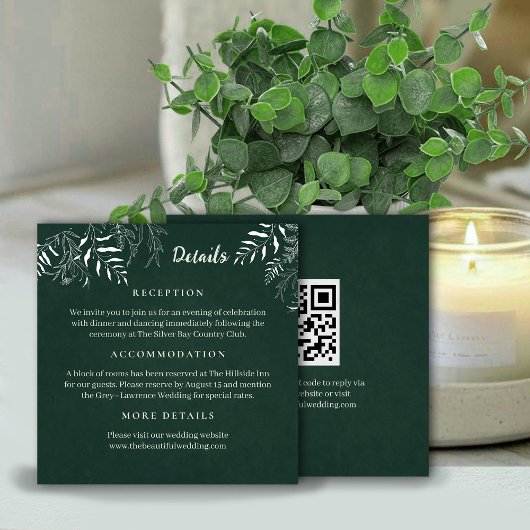 Botanical Leafy Wedding Enclosure Card エンクロージャーカード