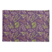 Botanical Leaves: A Stunning Purple Back 枕カバー (裏面-左)