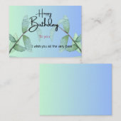 Botanical Leaves Birthday Card | Elegant Gradient  エンクロージャーカード (正面/裏面)