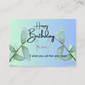 Botanical Leaves Birthday Card | Elegant Gradient  エンクロージャーカード (正面)
