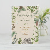 Botanical leaves christmas  招待状 (スタンド正面)