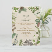 Botanical leaves christmas wedding 招待状 (スタンド正面)