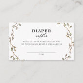 Botanical Leaves Diaper Raffle Enclosure Card エンクロージャーカード (正面)