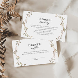 Botanical Leaves Diaper Raffle Enclosure Card エンクロージャーカード