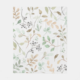 Botanical Leaves Fleece Blanket フリースブランケット