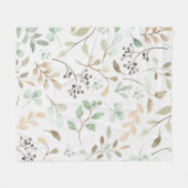 Botanical Leaves Fleece Blanket フリースブランケット (正面(横))