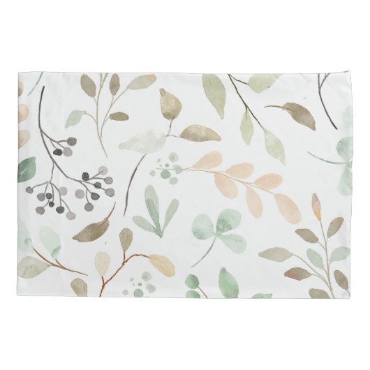 Botanical Leaves Pillowcase 枕カバー (裏面)