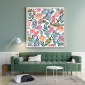 Botanical Leaves Watercolor | Floral Colorful ポスター