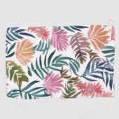 Botanical Leaves Watercolor | Floral Colorful Leaf ゴルフタオル (横)