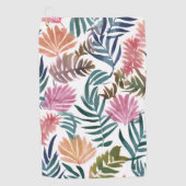Botanical Leaves Watercolor | Floral Colorful Leaf ゴルフタオル (正面)