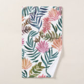 Botanical Leaves Watercolor | Floral Colorful Leaf バスタオルセット (ハンドタオル)