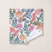 Botanical Leaves Watercolor | Floral Colorful Leaf バスタオルセット (ウォッシュタオル)