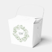 Botanical Leaves Wreath Thank You フェイバーボックス (正面サイド)