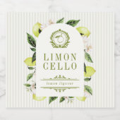 Botanical Lemon Frame Limoncello  リキュールボトルラベル (シングルラベル)