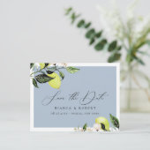 Botanical Lemons Wedding Save the Date Announcemen 案内ポストカード (スタンド正面)