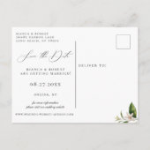 Botanical Lemons Wedding Save the Date Announcemen 案内ポストカード (裏面)