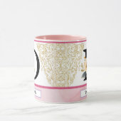 Botanical Letter D Mug – Soft Floral Initial with  マグカップ (中央)