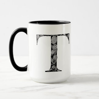 Botanical Letter T Mug, Art by Elizabeth Sampson マグカップ