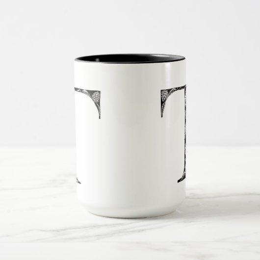 Botanical Letter T Mug, Art by Elizabeth Sampson マグカップ (中央)