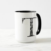 Botanical Letter T Mug, Art by Elizabeth Sampson マグカップ (正面右)