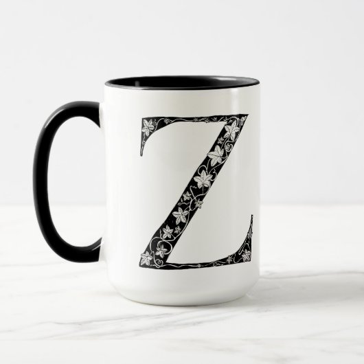 Botanical Letter Z Mug, Art by Elizabeth Sampson マグカップ (左)