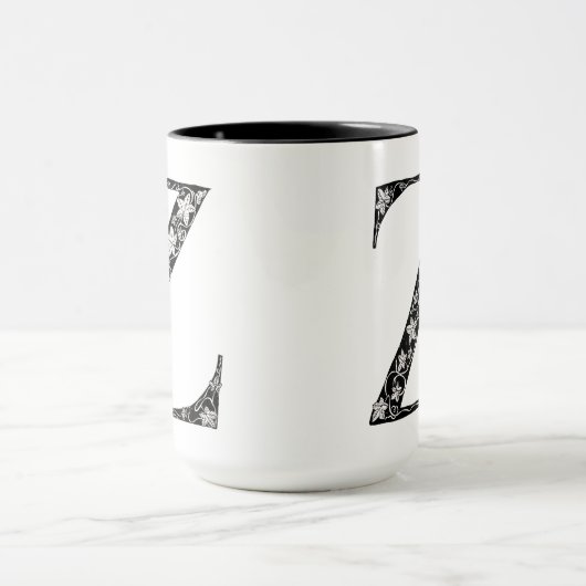 Botanical Letter Z Mug, Art by Elizabeth Sampson マグカップ (中央)