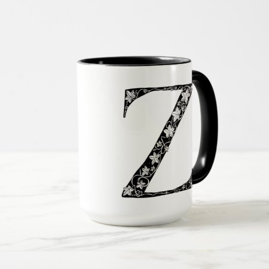Botanical Letter Z Mug, Art by Elizabeth Sampson マグカップ (正面右)