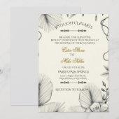 Botanical line art Wedding Invitation 招待状 (正面/裏面)