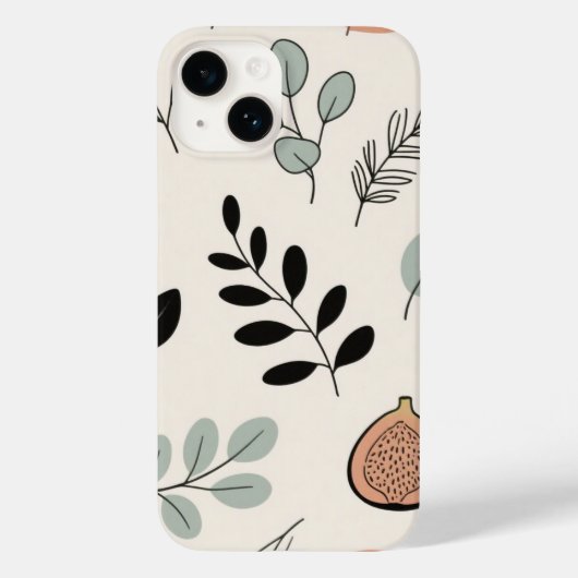 Botanical Lines – Earthy Leaf Art Phone Case Case-Mate iPhoneケース (裏面)