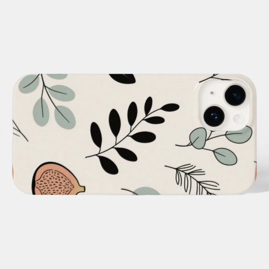 Botanical Lines – Earthy Leaf Art Phone Case Case-Mate iPhoneケース (裏面 (横))