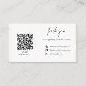 Botanical Logo QR Code Thank You Card Business 名刺 (裏面)