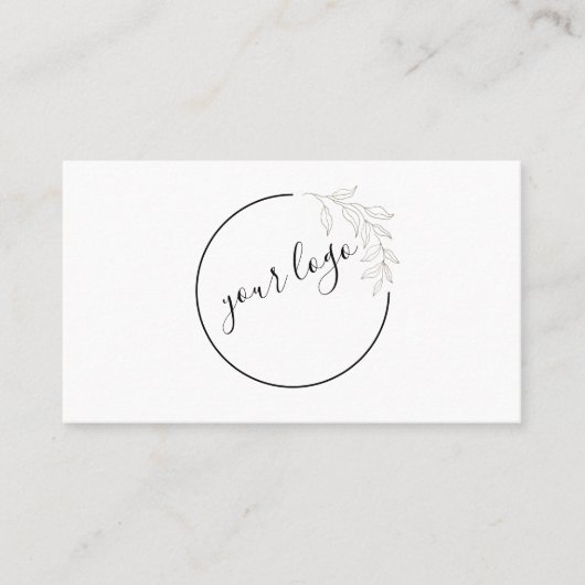 Botanical Logo QR Code Thank You Card Business 名刺 (正面)