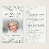 Botanical Loving Memory Photo Funeral Prayer Card (正面&裏面)