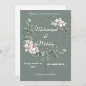 Botanical Minimal Wedding Invite | Green Floral | シーズンカード (正面/裏面)