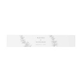 Botanical Minimalist Wedding Elegant Black White  招待状ベリーバンド (フラット)