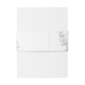 Botanical Minimalist Wedding Elegant Black White  招待状ベリーバンド (裏面例)