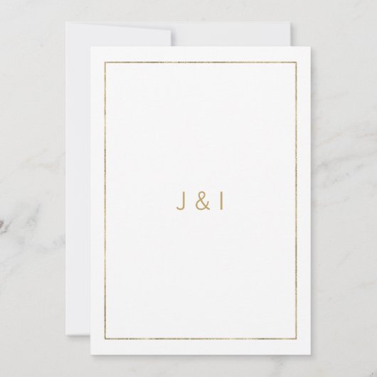 Botanical mint green gold greenery Wedding 招待状 (裏面)