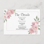 Botanical mint pastel pink floral Details Card エンクロージャーカード (正面)