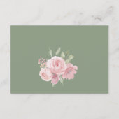 Botanical mint pastel pink floral Details Card エンクロージャーカード (裏面)
