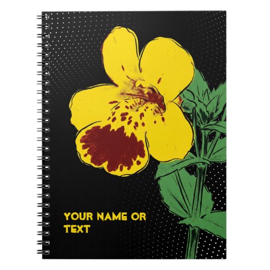 Botanical Mischief: The Magic Monkey Flower PopArt ノートブック (正面)