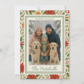 Botanical Mistletoe Classic Floral Art Pattern シーズンカード (正面)