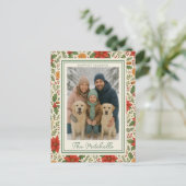 Botanical Mistletoe Classic Floral Art Pattern シーズンポストカード (スタンド正面)