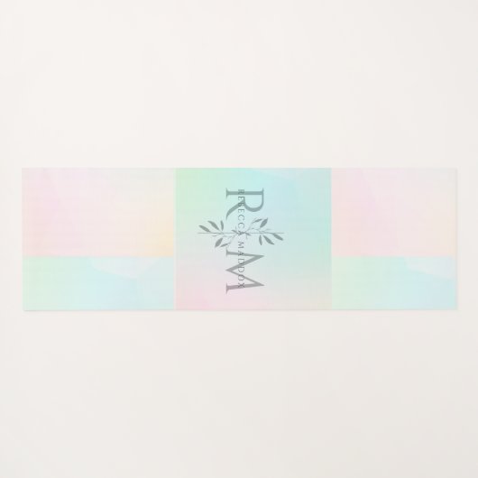 Botanical Monogram Pastel Yoga ヨガマット (裏面(横))