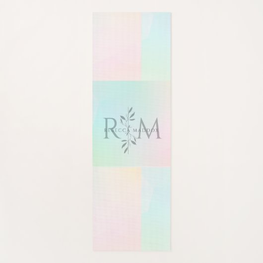 Botanical Monogram Pastel Yoga ヨガマット (正面)
